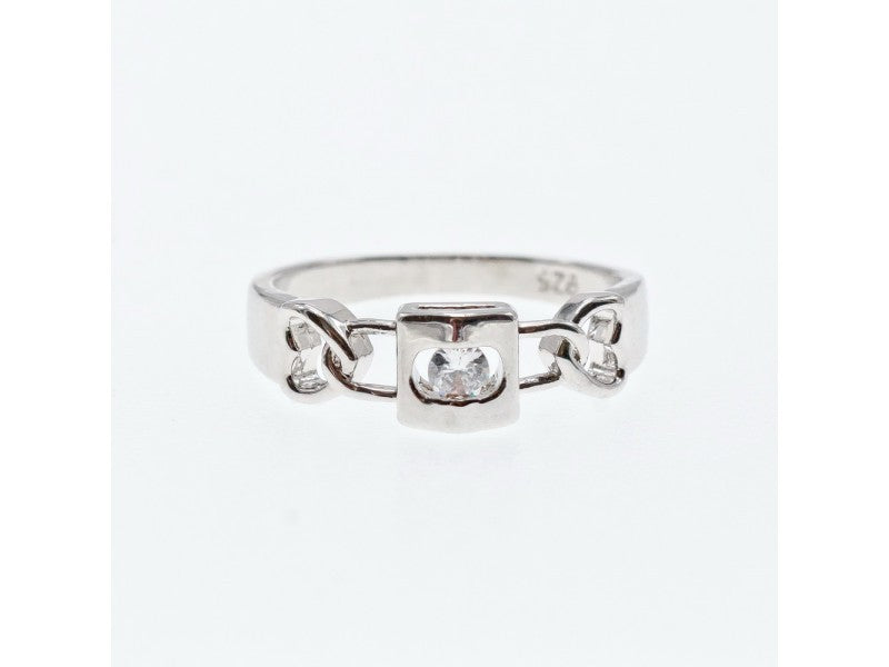 925 Sterling Silver CZ Ring Size 8