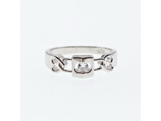 925 Sterling Silver CZ Ring Size 8