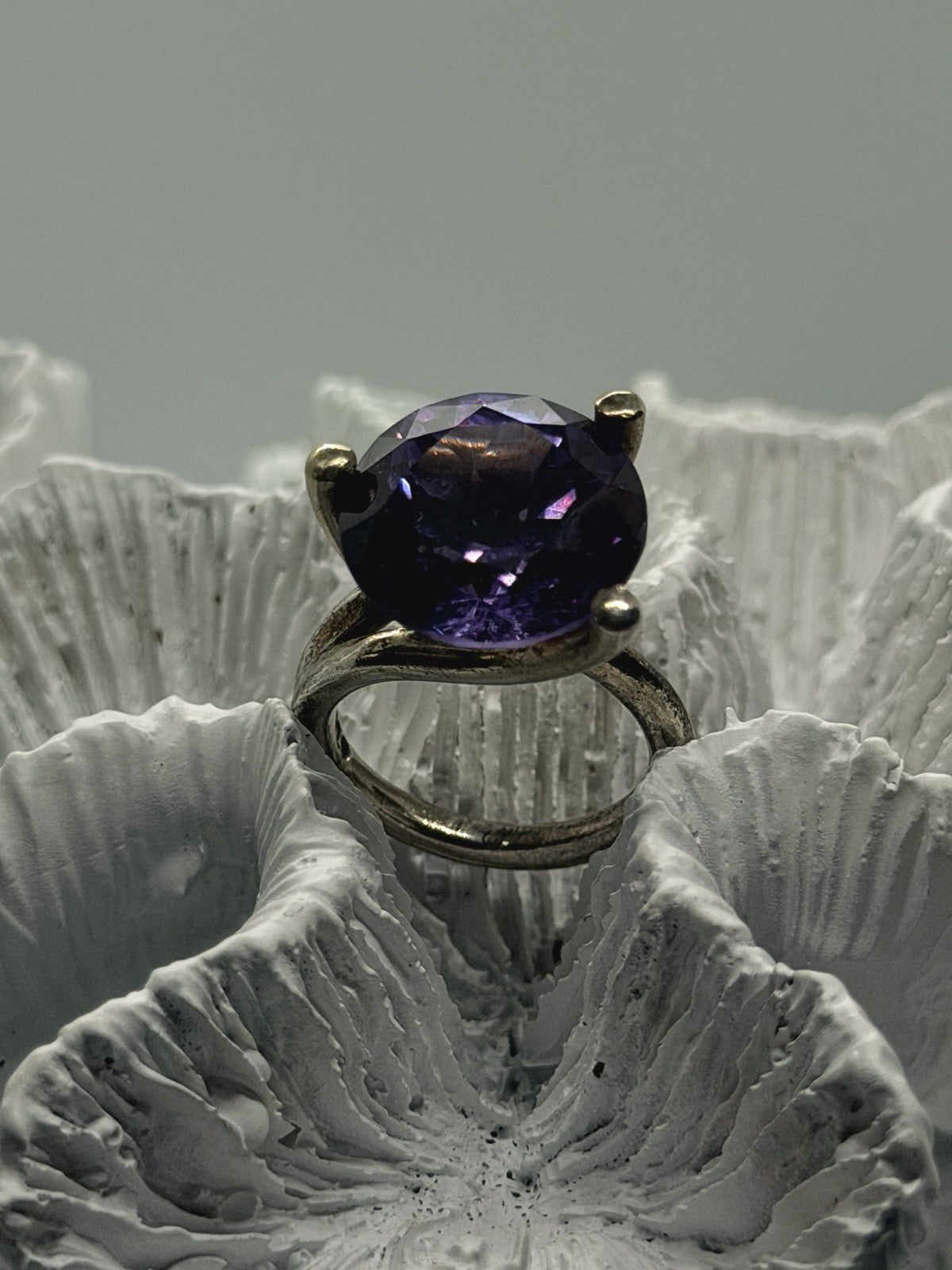 925 Sterling Silver Mystic Topaz Purple Blue Ring Size 5.5