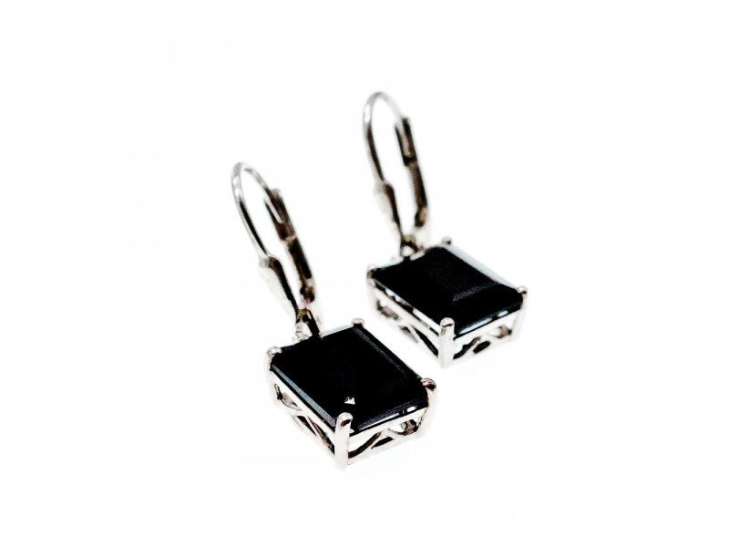 925 Sterling Silver Black Agate Earrings