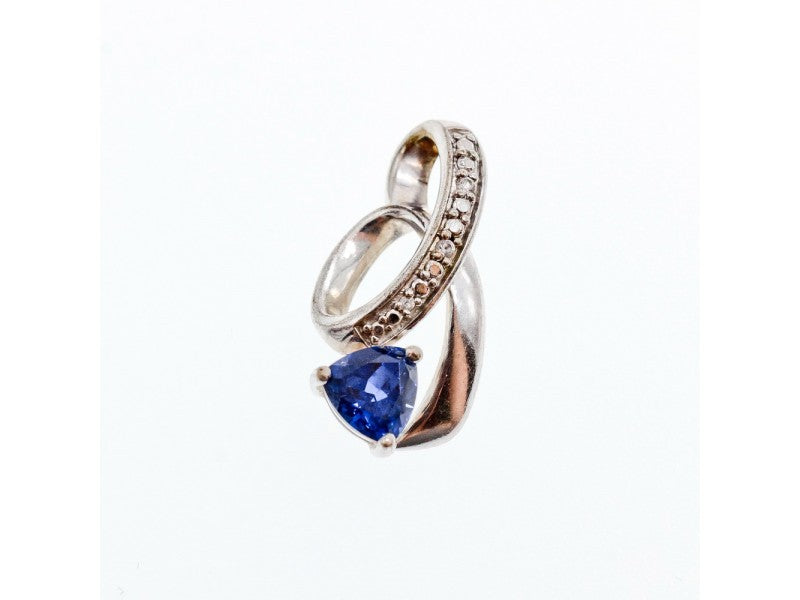 925 Sterling Silver London Blue Topaz Pendant