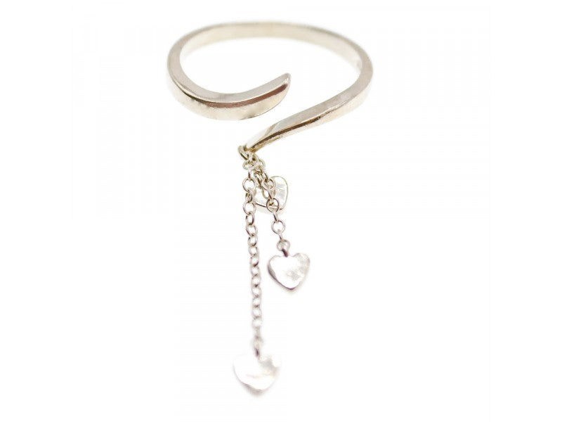 925 Sterling Silver "hearts" Ring Size Adjustable
