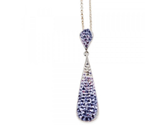 925 Sterling Silver CZ "Drop" Chain With Pendant