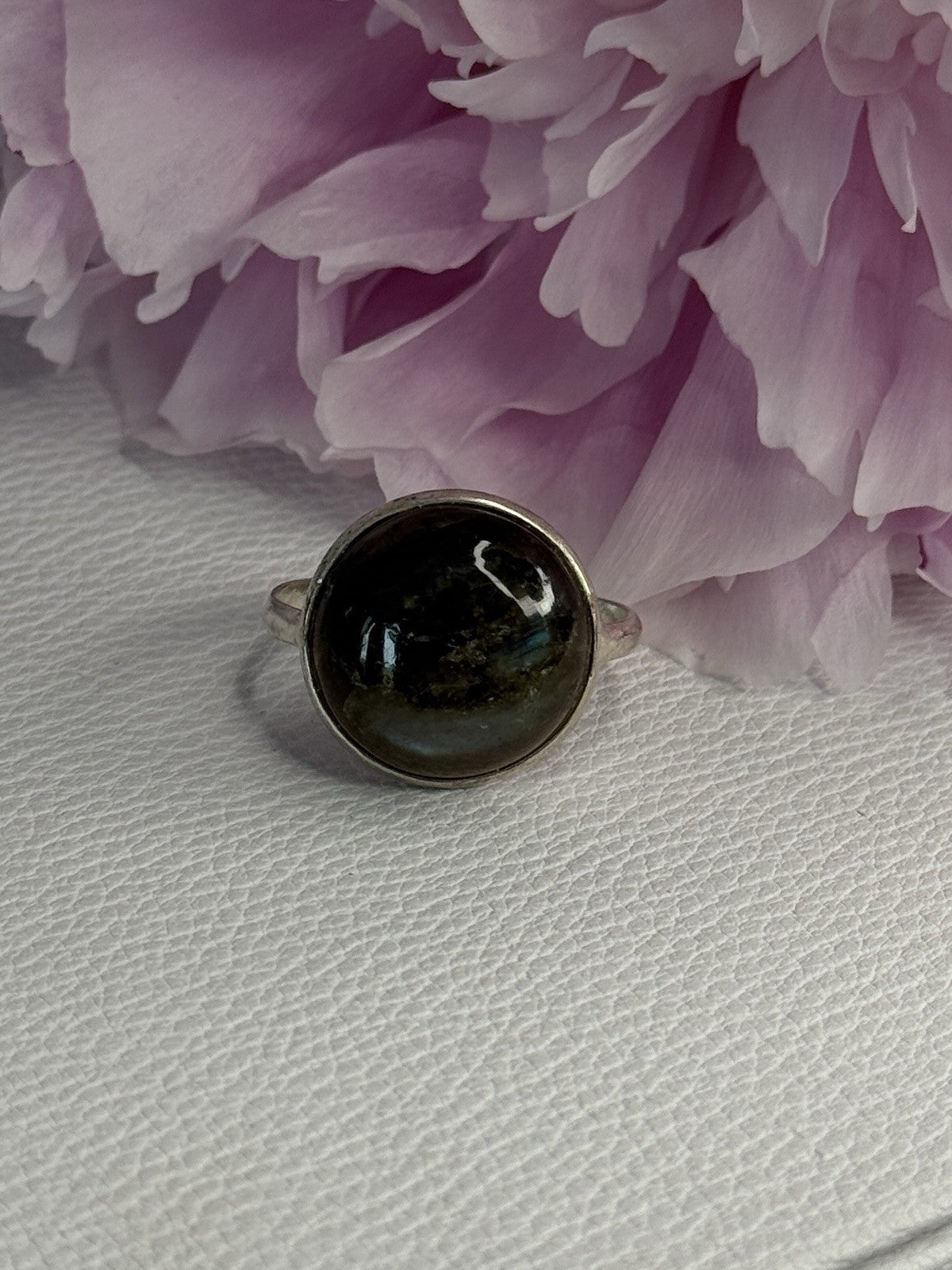 Vintage 925 Sterling Silver Labradorite Ring Size 7