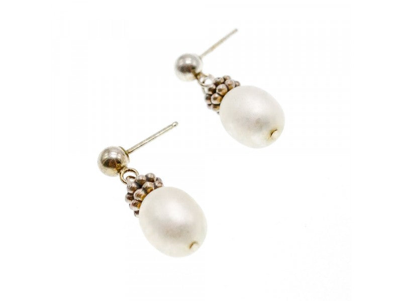 925 Sterling Silver Pearls Stud Earrings