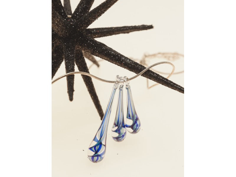 925 Sterling Silver Jewelry Glass Chain With Pendant