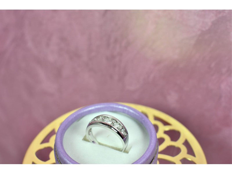 925 Sterling Silver CZ Band Ring Size 9.75