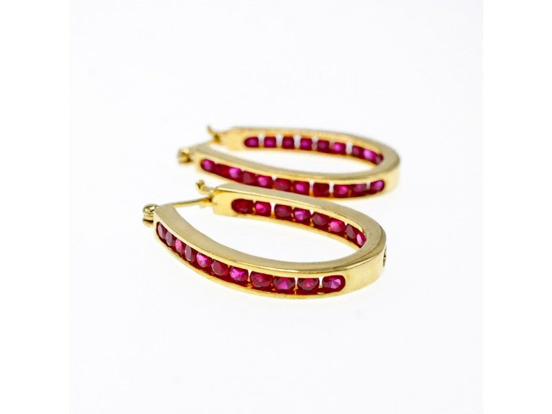 925 Sterling Silver Gold Plated Pink Spinel Earrings