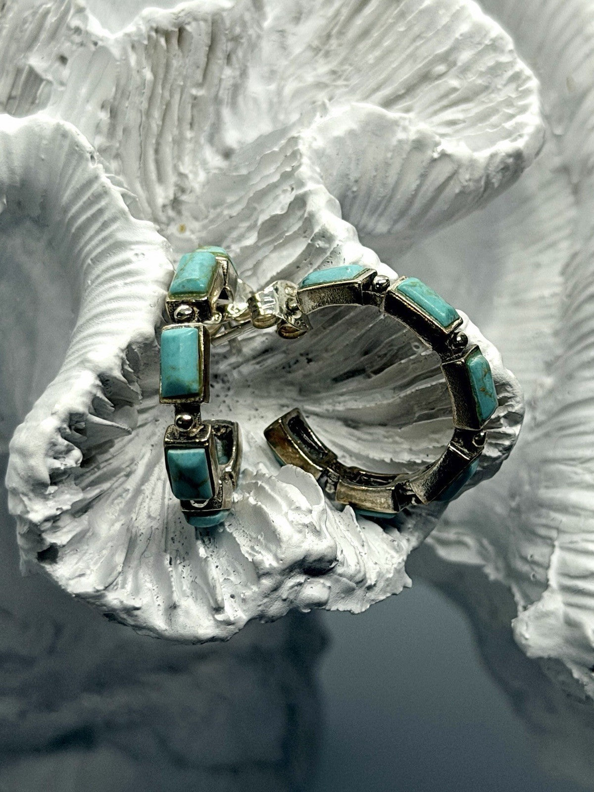 Vintage 925 Sterling Silver Blue Turquoise Earrings