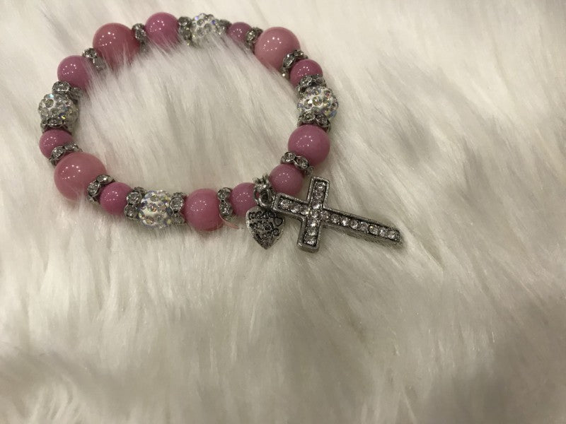 Beautiful Bracelet with Cross and CZ