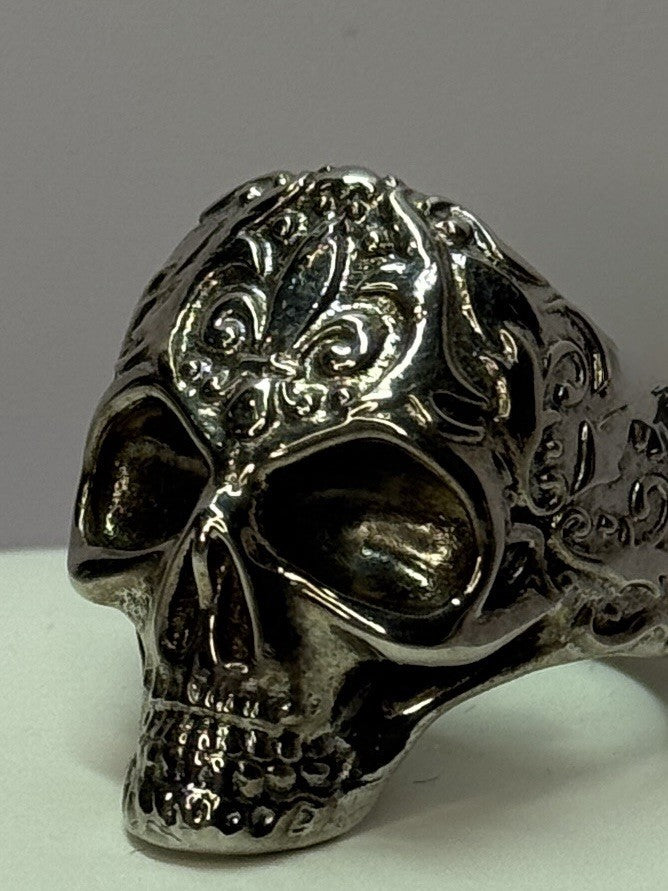 925 Sterling Silver Skull Custom Ring Size 8