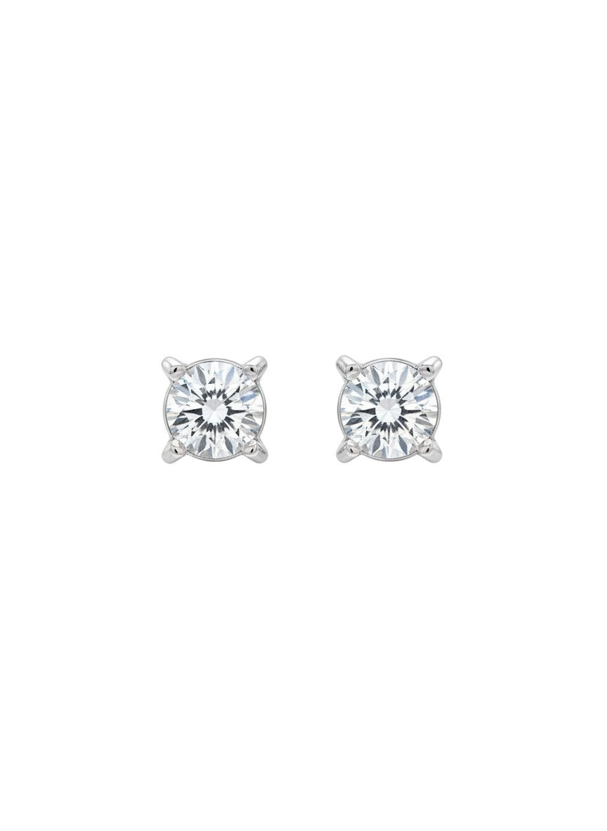 ZEI 14K White Gold Diamond tcw 0.14 ct Stud Earrings