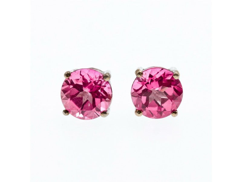 925 Sterling Silver Morganite Stud Earrings