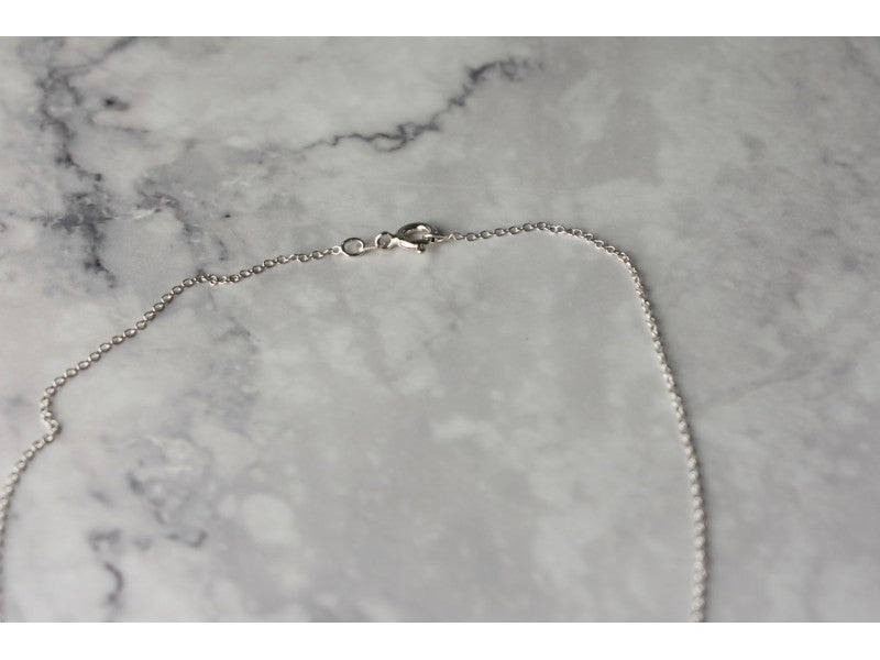 925 Sterling Silver Dark Blue Spinel & CZ Chain With Pendant