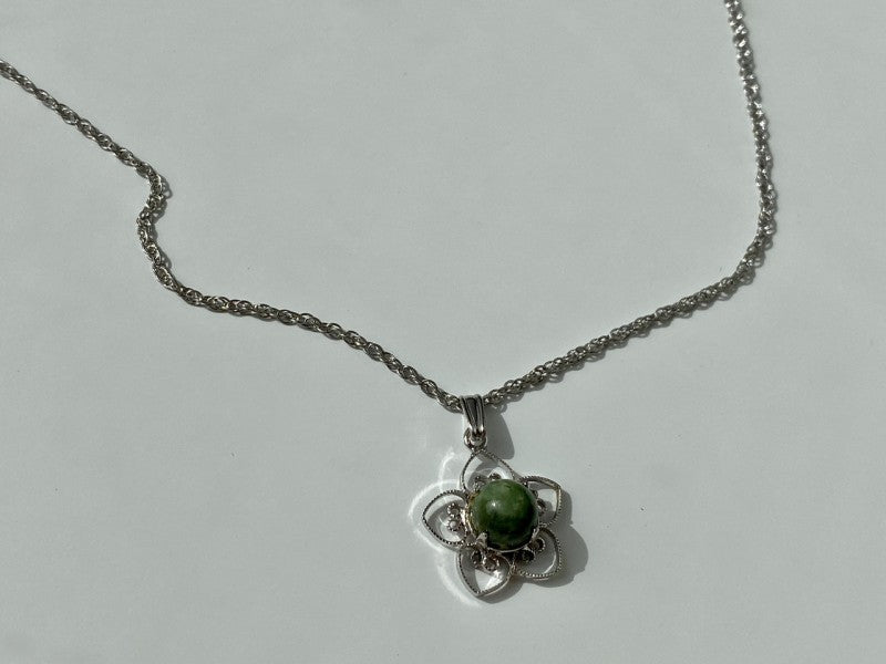 925 Sterling Silver Agate Chain With Pendant