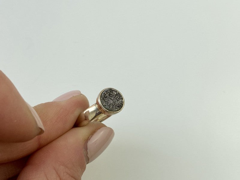 925 Sterling Silver Pyrite Ring Size 5.5
