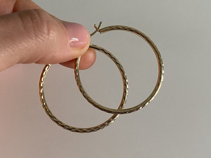 925 Sterling Silver Gold Plated Hoop Earrings