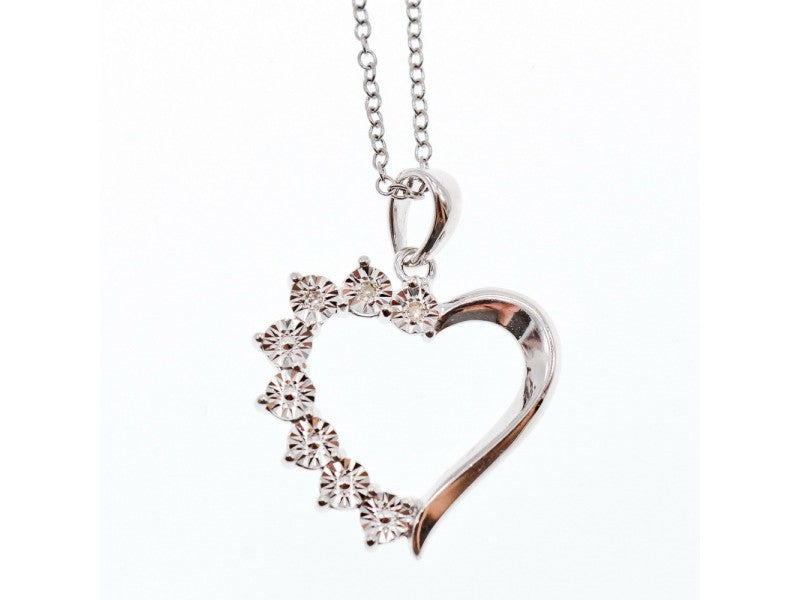 925 Sterling Silver "Heart" Chain With Pendant Italy