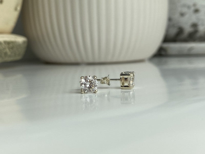925 Sterling Silver CZ "Shine" Stud Earrings