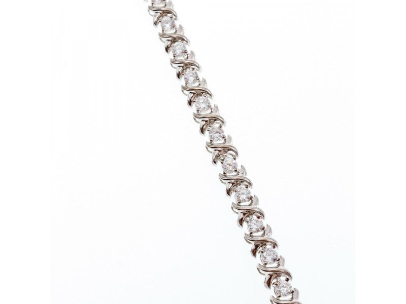 925 Sterling Silver CZ Bracelet Size 8.2 IN