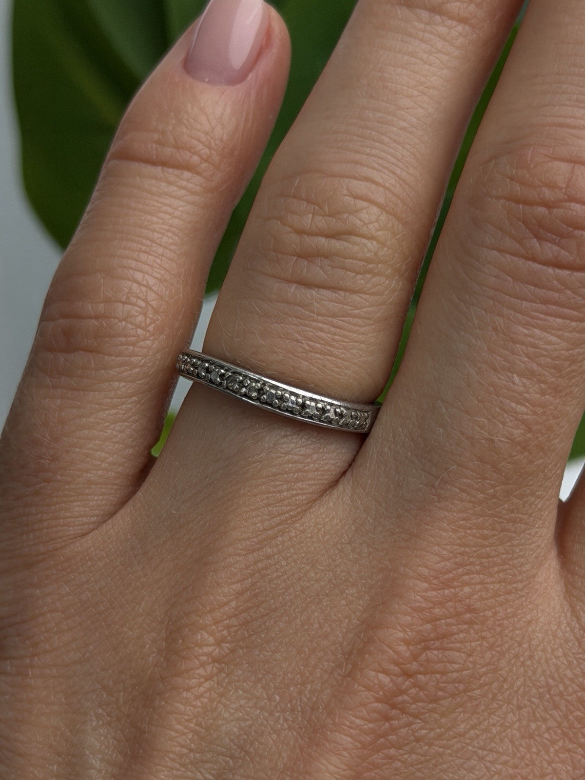 Today Vintage 925 Sterling Silver Diamond Accent Ring Size 7