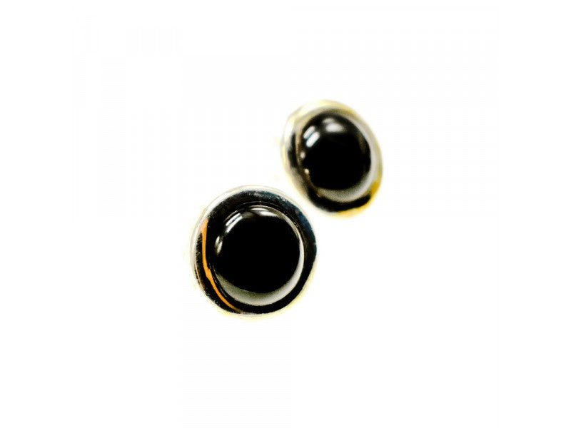 925 Sterling Silver Black Onyx Classic Stud Earrings