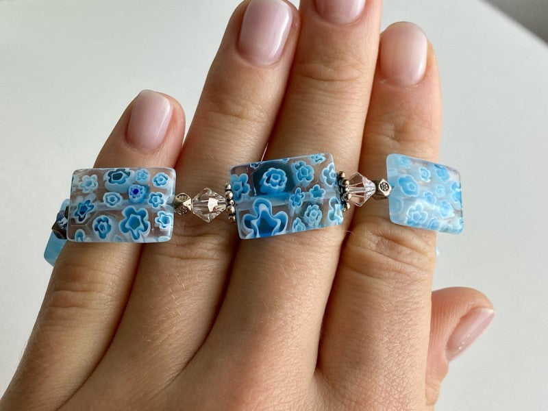 925 Sterling Silver Jewelry Glass Bracelet