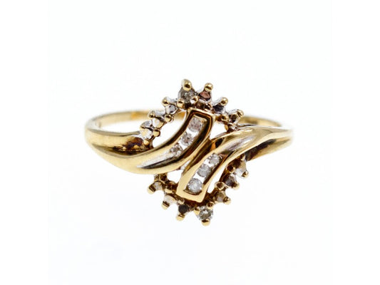 10K Yellow Gold Diamonds Ring Size 7.5