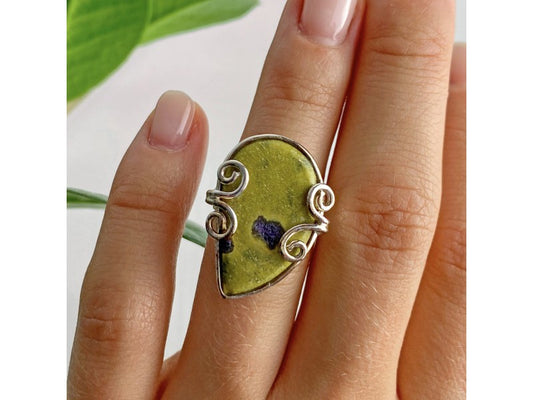 925 Sterling Silver Jasper Ring Size 5.5