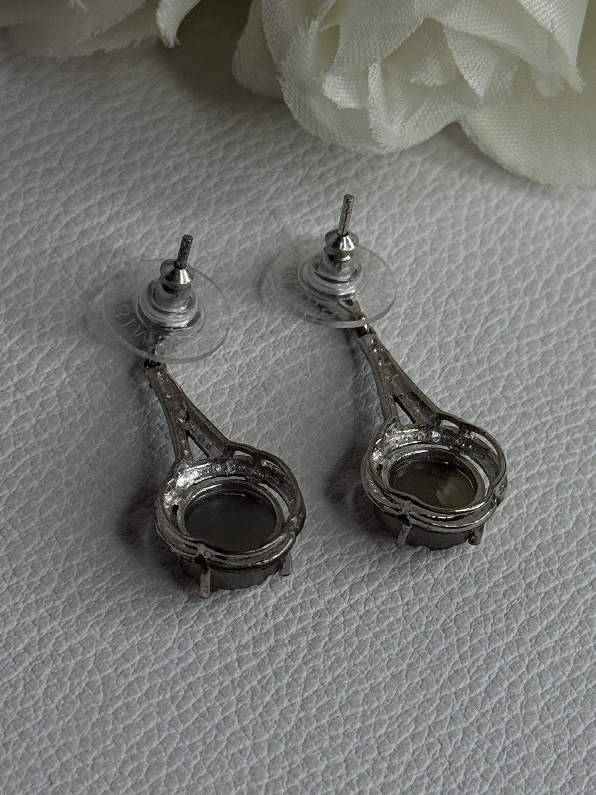 Elegant 925 Sterling Silver Marcasite Earrings Length 1.25 Inch