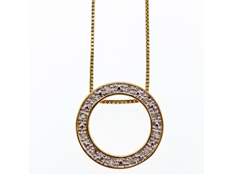 925 Sterling Silver Gold Plated White Sapphire Necklace Italy