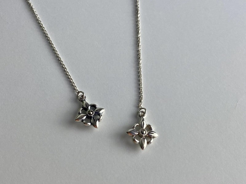 925 Sterling Silver Marcasites Threader Earrings