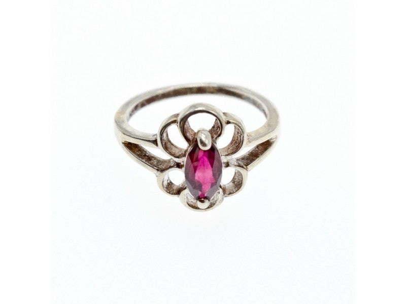 925 Sterling Silver Almandine Ring Size 5.5