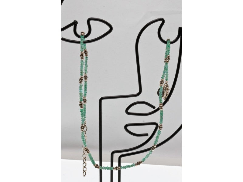 925 Sterling Silver Green Jade Necklace