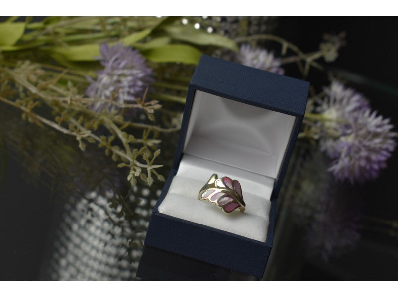 925 Sterling Silver Mother of Pearl Inserts Ring Size 6.5