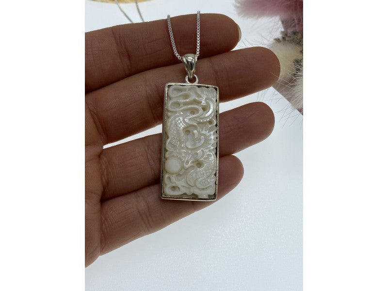 925 Sterling Silver Ivory Chain With Pendant