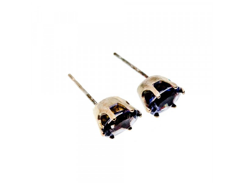 925 Sterling Silver Purple Iolite Stud Earrings