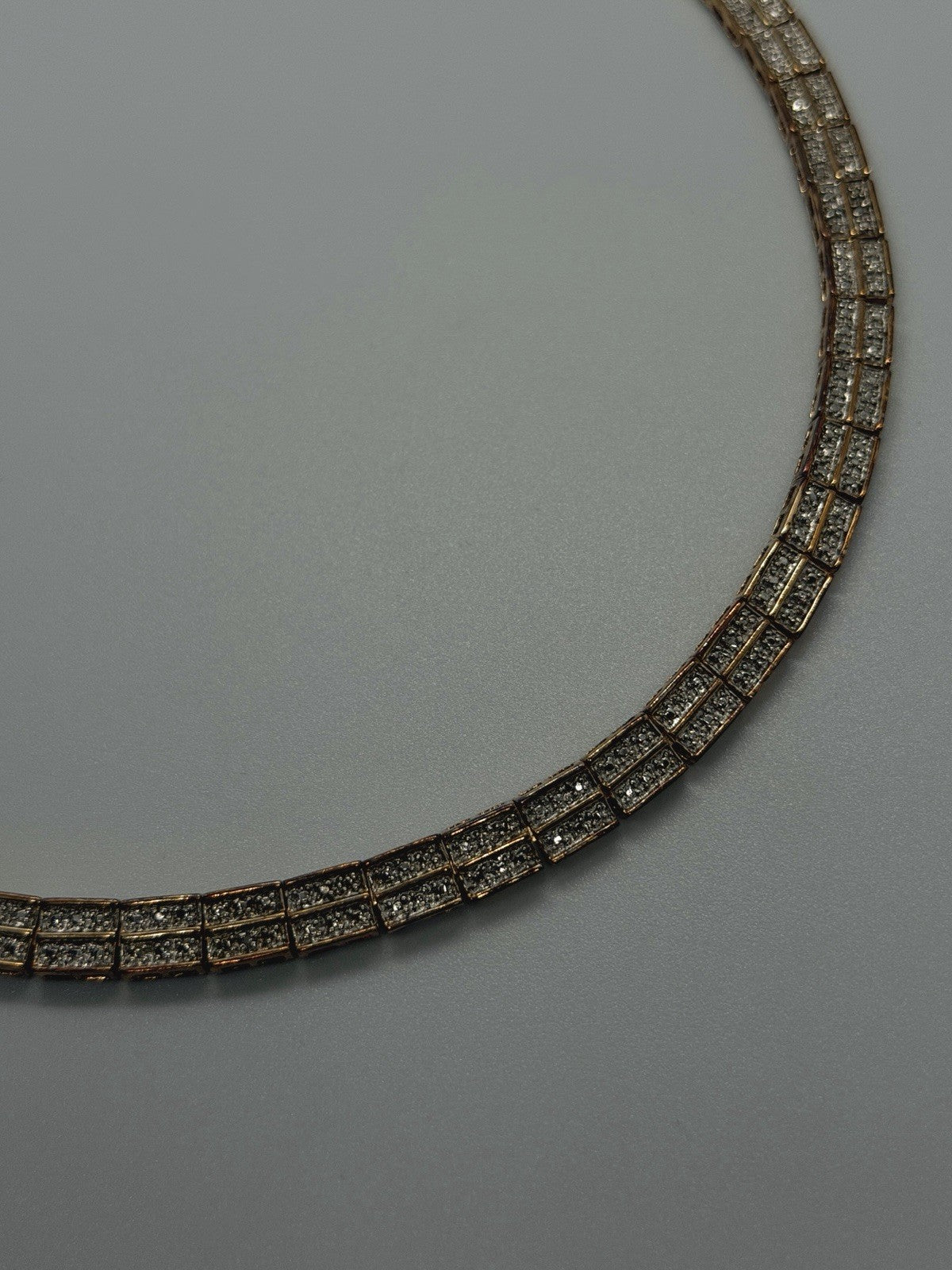 925 Sterling Silver Gold Plated Double Row Tennis Bracelet 7.5