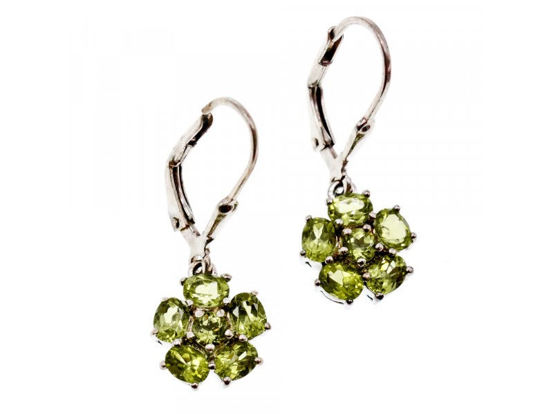 925 Sterling Silver Tsavorite "Flowers" Earrings