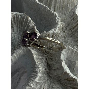 925 Sterling Silver Beautiful Amethyst Ring Size 10
