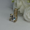 925 Sterling Silver Gold Plated CZ Pendant Length 0.80 Inch