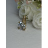 925 Sterling Silver Gold Plated CZ Pendant Length 0.80 Inch