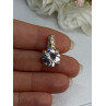 925 Sterling Silver Gold Plated CZ Pendant Length 0.80 Inch