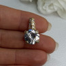 925 Sterling Silver Gold Plated CZ Pendant Length 0.80 Inch