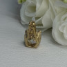 925 Sterling Silver Gold Plated CZ Pendant Length 0.80 Inch