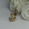 925 Sterling Silver Gold Plated CZ Pendant Length 0.80 Inch