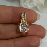 925 Sterling Silver Gold Plated CZ Pendant Length 0.80 Inch