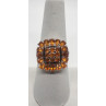925 Sterling Silver CZ Orange Ring Size 8