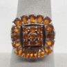 925 Sterling Silver CZ Orange Ring Size 8