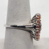 925 Sterling Silver CZ Orange Ring Size 8